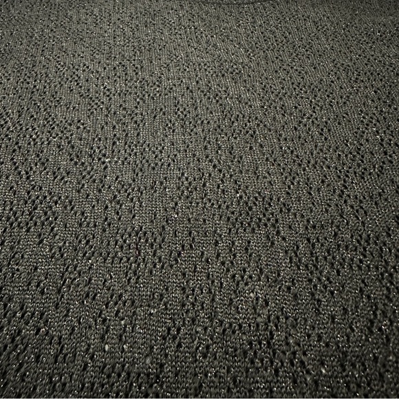 St. John Black Sleeveless Knit Shell Top | Metallic Sparkle | Size 6 - Picture 11 of 14